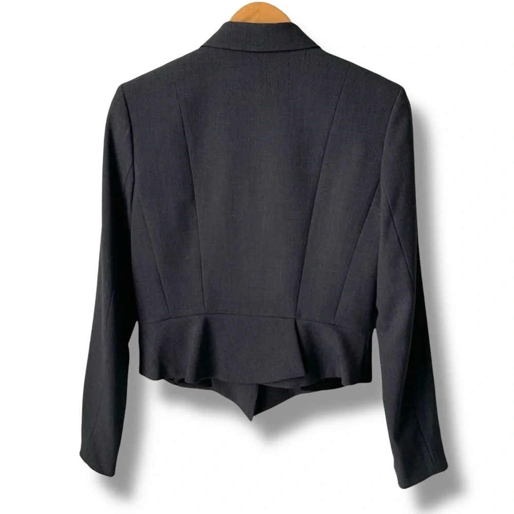 TAHARI Blazer Cropped Office Corpcore Minimalist Gray Size 12 Minimalist